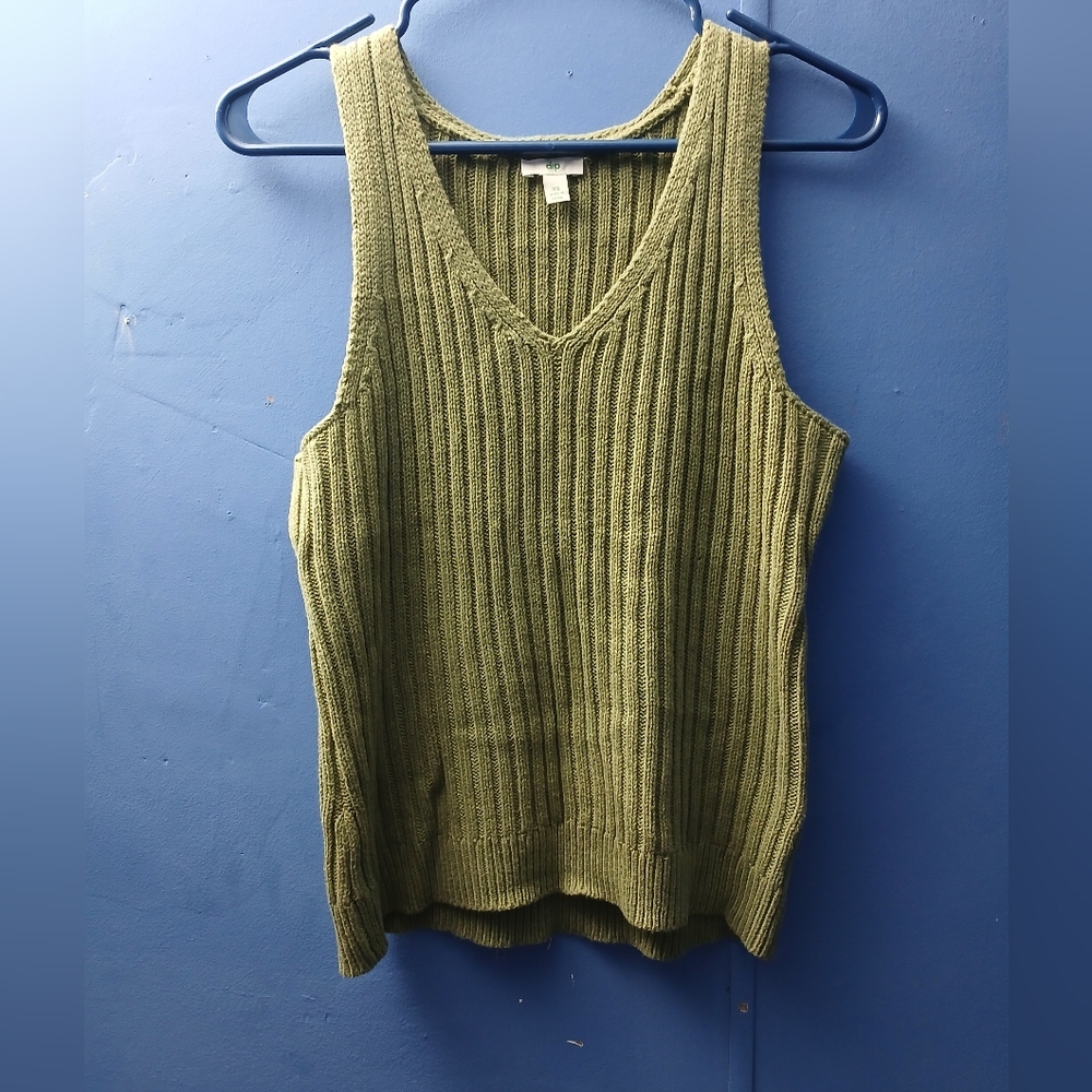 Green Knit Tank Top